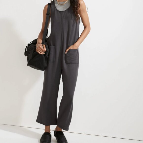 NWOT Madewell Superbrushed Pull On Jumpsuit, Black Coal, XS - Picture 6 of 8